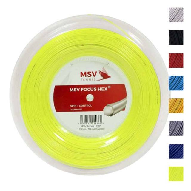 MSV  Focus HEX フォーカスヘックス (1.10／1.18／1.23／1.27／1.33mm) 200Mロール 硬式テニス ポリエステル ガット