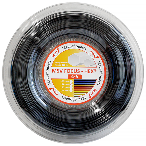 MSV フォーカスヘックス ソフト (1.15／1.20／1.25mm) 200Mロール 硬式テニス ポリエステル ガット(MSV Focus HEX Soft 200ｍ roll strings)(15y2m)