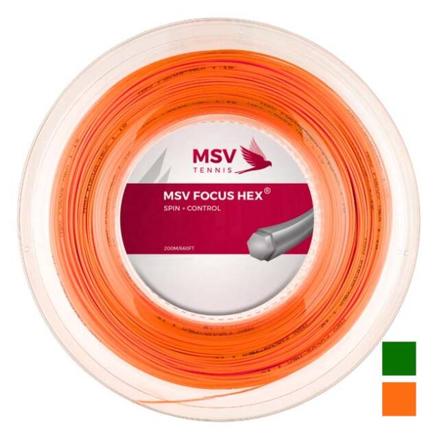 MSV(エムエスブイ) FOCUS HEX フォーカスヘックス 1.10／1.18／1.23／1.27／1.33mm 200Mロール 硬式テニス ポリエステルガット(26y4m)