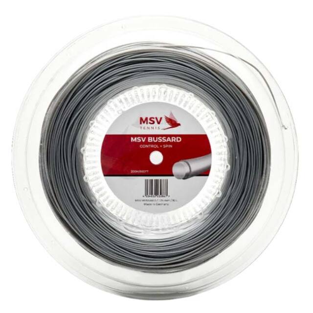 MSV(エムエスブイ) BUSSARD バザード 1.20／1.25／1.30mm シルバー 200Mロール 硬式テニス ポリエステルガット(26y4m)