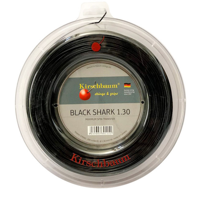 キルシュバウム ブラックシャーク(1.25／1.30mm) 200Mロール 硬式テニスガット ポリエステル ガットKirschbaum Black shark (1.25／1.30)200ｍ roll strings