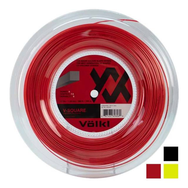 フォルクル(Volkl) Vスクェア V-Square 19(1.10mm)／18(1.20mm)／17(1.25mm)／16(1.30mm) 200Mロール 硬式テニス ポリエステルガット(19y8m)