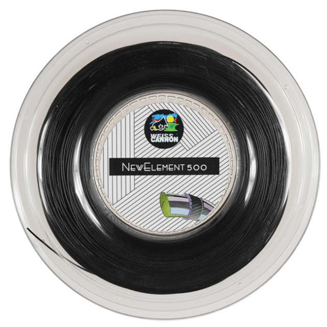 WEISS CANNON(ヴァイスカノン) NEW ELEMENT 500 ニューエレメント500 ブラック(1.27／1.30／1.34mm) 200Mロール 硬式テニス マルチフィラメントガット (22y1m)ウエスキャノン