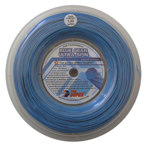 プロスペックス ブルーギア ウルトラスピン(1.19mm／1.23mm／1.28mm／1.30mm) 200mロール 硬式テニス ポリエステルガット(16y12m)