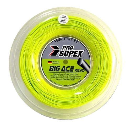 プロスペックス(PRO SUPEX) ビッグエース レヴォ イエロー 1.22mm 200mロール 硬式テニス ポリエステルガット (20y7m)