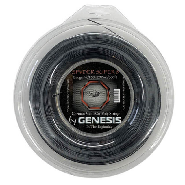 ジェネシス(GENESIS) スパイダー スーパー 8 1.30mm アンスラサイト 200Mロール 硬式テニス ポリエステルガット (20y11m)