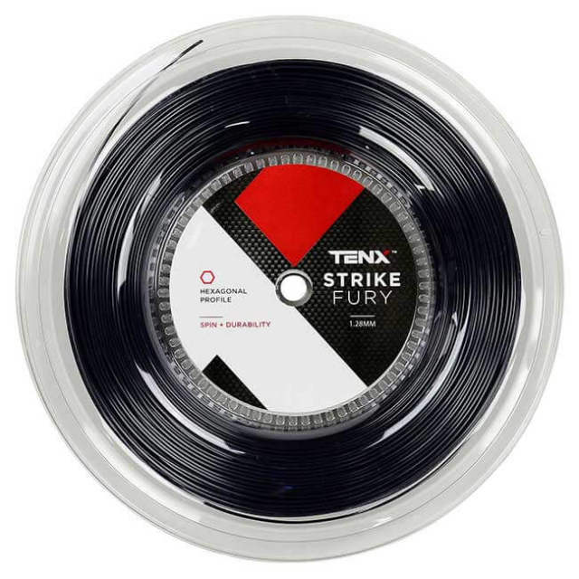 テンエックス プロ(TENX PRO) ストライクフューリー (Strike Fury) (1.23mm/1.28mm) 200Mロール ブラック 硬式テニス ポリエステルガット (19y11m)