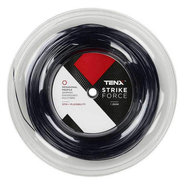 テンエックス プロ(TENX PRO) ストライクフォース (Strike Force) (1.23mm/1.28mm) 200Mロール ブラック 硬式テニス ポリエステルガット (19y11m)