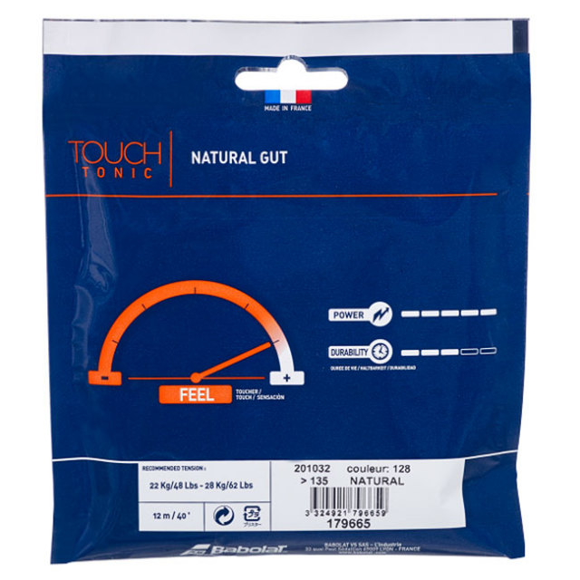 バボラ(Babolat) TOUCH TONIC タッチトニック (<135 細ゲージ・>135 太ゲージ) 硬式テニスガットナチュラルガット 201032-128 ナチュラル(20y9m)