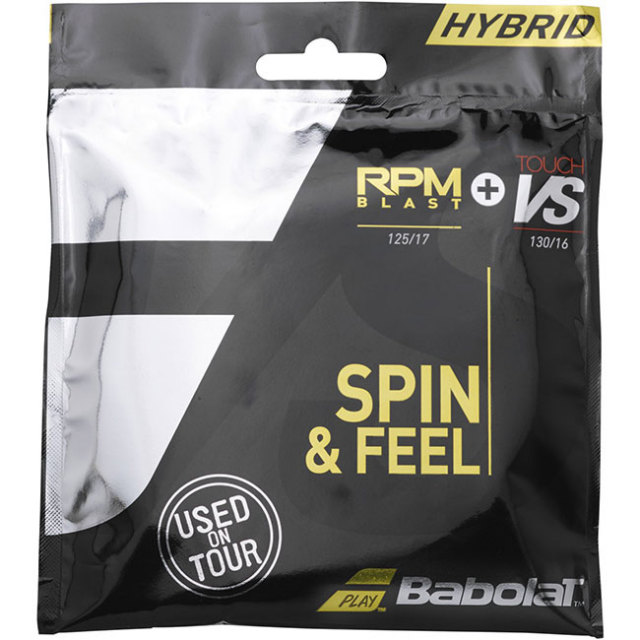 [単張パッケージ品]バボラ(Babolat) HYBRID ハイブリッド RPM BLAST アールピーエムブラスト (1.25mm) + TOUCH VS タッチブイエス （1.30mm) 281037-105(20y7m)