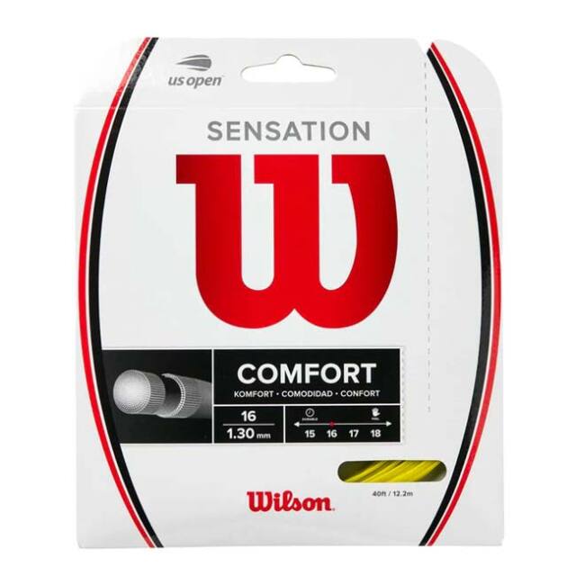 「単張パッケージ品」ウィルソン(Wilson) センセーション イエロー16 (1.30mm) 硬式テニス マルチフィラメントガット WR830890116-イエロー(24y4m)