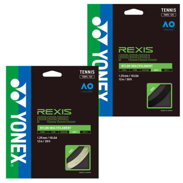 「単張パッケージ品」ヨネックス(YONEX) REXIS FEEL レクシスフィール (1.25mm／1.30mm) 硬式テニス マルチフィラメントガット 国内正規品 TGRFL125／TGRFL130(22y4m)