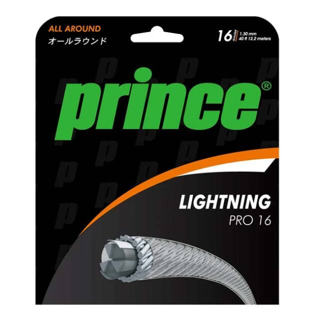 【単張パッケージ品】プリンス(Prince) ライトニング プロ 16(1.30mm) 硬式テニス ナイロンモノフィラメントガット 国内正規品 7J78111 クリア(26y1m)