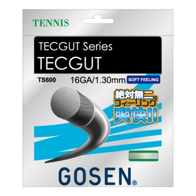 【10％OFFマジッククーポン対象】[単張パッケージ品]ゴーセン(Gosen) テックガット16(1.30mm) TECGUT 硬式テニス マルチフィラメントガット TS600