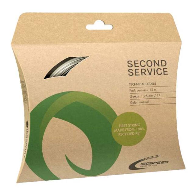 【単張パッケージ品】イソスピード(Isospeed) SECOND SERVICE セカンドサービス 1.25mm 硬式テニス ポリエステルガット(25y12m)