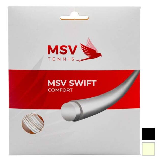 【単張パッケージ品】MSV(エムエスブイ) SWIFT スイフト 1.25／1.30mm 硬式テニス ポリエステルガット(26y4m)
