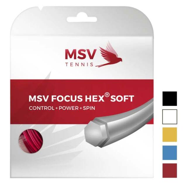 【単張パッケージ品】MSV(エムエスブイ) Focus HEX Soft フォーカスヘックス ソフト 1.15／1.20／1.25／1.30mm 硬式テニス ポリエステル ガット(26y4m)