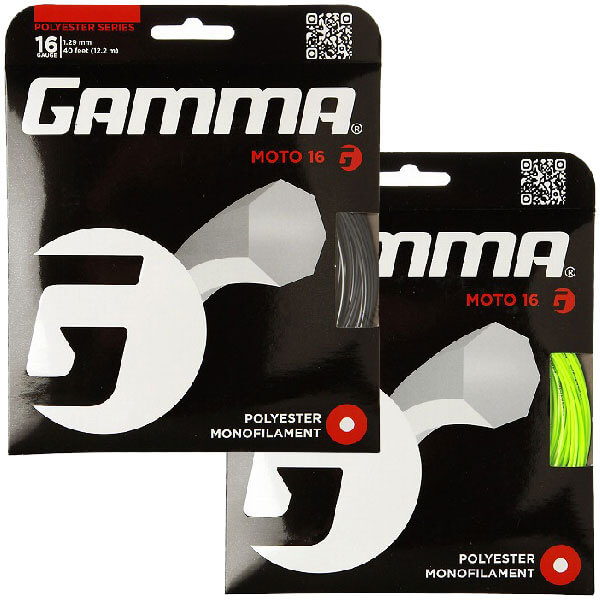 売切り終了！大特価】【パッケージ品】ガンマ MOTO(17／1.24mm  16／1.29mm) 硬式テニスガット  ポリエステルガット Gamma MOTO(16／17)strings