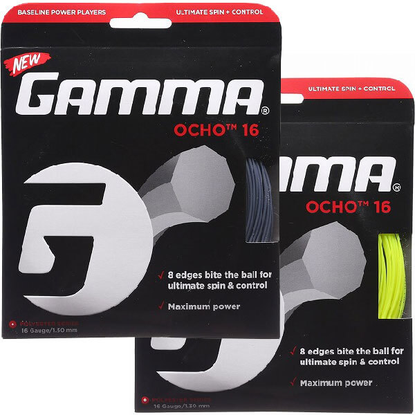 【パッケージ品】ガンマ オチョ(17／1.25mm 16／1.30mm) 硬式テニスガット ポリエステルガット Gamma OCHO(16y12m)