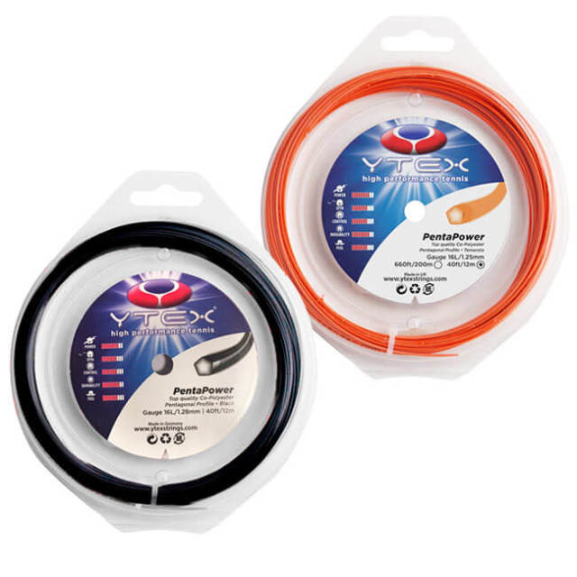 【TIMESALE】[単張パッケージ品]YTEX(ワイテックス) ペンタパワー 1.25mm／1.28mm 12M 硬式テニスポリエステルガット (19y6m)