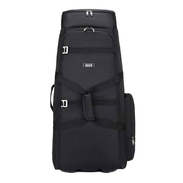 【8日から72時間 8%OFFクーポン】【ラケット収納可】 大容量 マルチコンパートメント ローリングバッグ キャリーバッグ ホイール付き ダッフルバッグ TE049976 ブラック(25y9m)