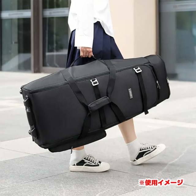 ラケット収納可】 大容量 マルチコンパートメント ローリングバッグ キャリーバッグ ホイール付き ダッフルバッグ TE049976  ブラック(25y9m) SNRTKA キャスター付きローリングダッフルバッグ レディース 大容量 トラベルダッフル ホイールロール ラゲッジバッグ メンズ