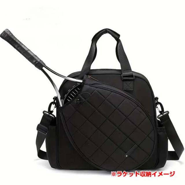 BOUND TENNIS バウンドテニス ラケット ネット 収納バッグ ラケット収納可」 プレミアム ラケットバッグ キルティング