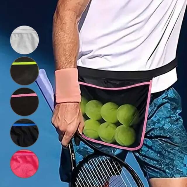 テニス、卓球、ピクルボール、ゴルフに最適 吊り下げウエストバッグ