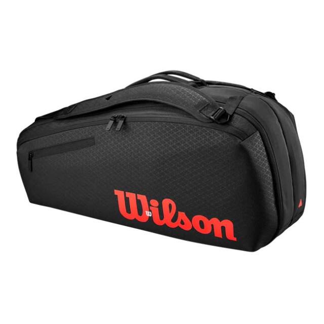 【６本収納】ウィルソン(Wilson) 2025 ユニセックス CLASH V3 クラッシュ V3 6PK ラケットバッグ テニスバッグ WR8038101001ブラック×インフラレッド(25y2m)