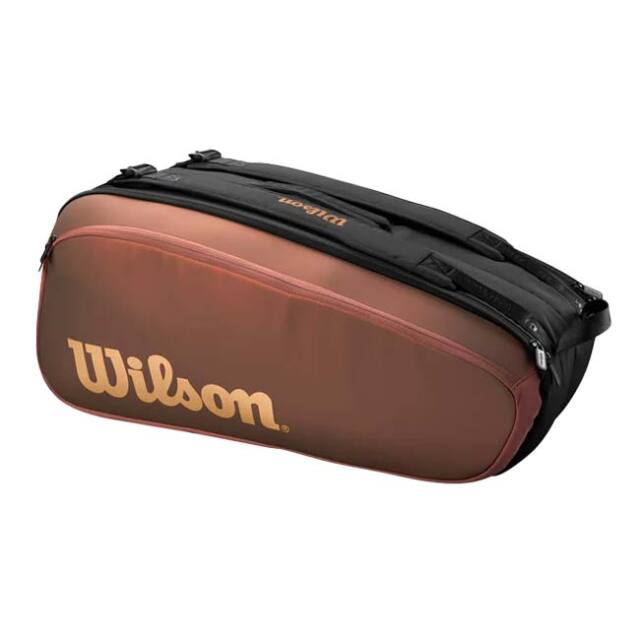 「９本収納」ウィルソン(Wilson) SUPER TOUR スーパーツアー 9PK PRO STAFF プロスタッフ V14 ラケットバッグ テニスバッグ WR8024501001-BR×BK(23y3m)