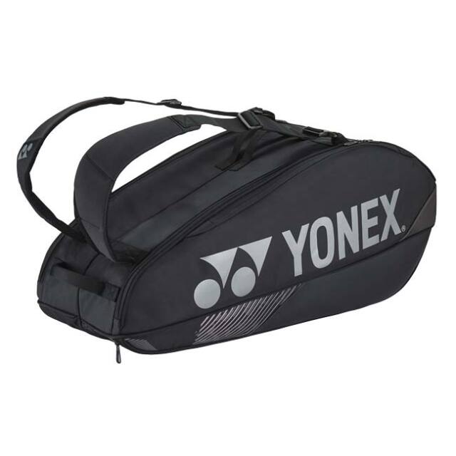【６本収納】ヨネックス(YONEX) PROシリーズ ラケットバッグ6 スカッシュ・バドミントン・テニスバッグ BAG2402R-007 ブラック(26y7m)