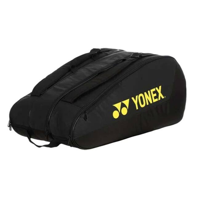 【１２本収納】ヨネックス(YONEX) TEAM チーム ラケットバッグ 12PCS テニスバッグ BA425212EX-400 ブラック×イエロー(26y1m)
