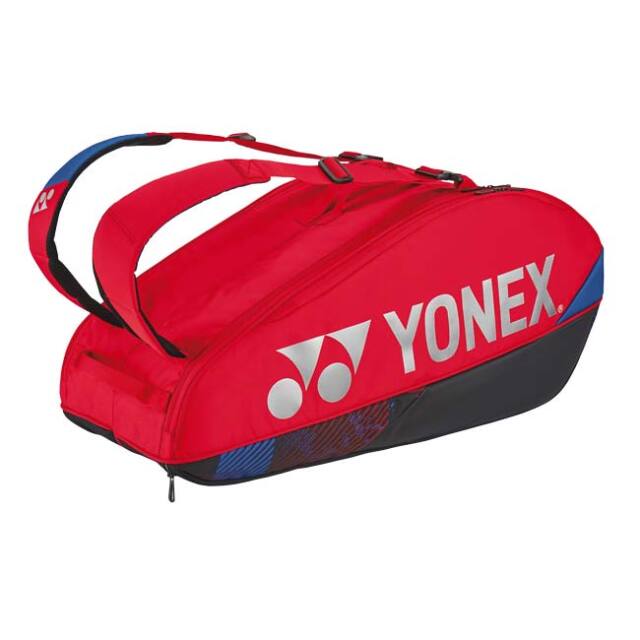 【６本収納】ヨネックス(YONEX) PROシリーズ ラケットバッグ6 スカッシュ・バドミントン・テニスバッグ BAG2402R-651 スカーレット(25y11m)