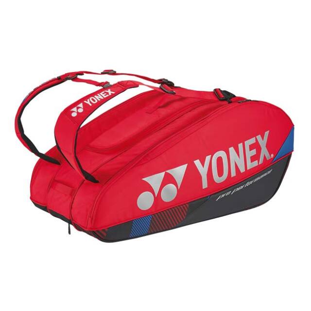 【９本収納】ヨネックス(YONEX) PROシリーズ ラケットバッグ9 スカッシュ・バドミントン・テニスバッグ BAG2402N-651 スカーレット(25y11m)