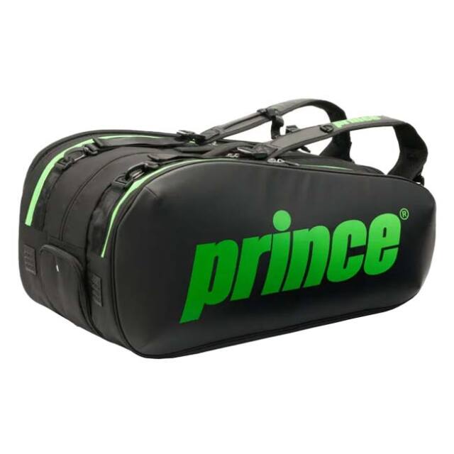 【１２本収納】プリンス(Prince) 2026 TOUR TEAM ツアーチーム ラケットバッグ12PK テニスバッグ TT600-240 ブラック×グリーン(26y4m)