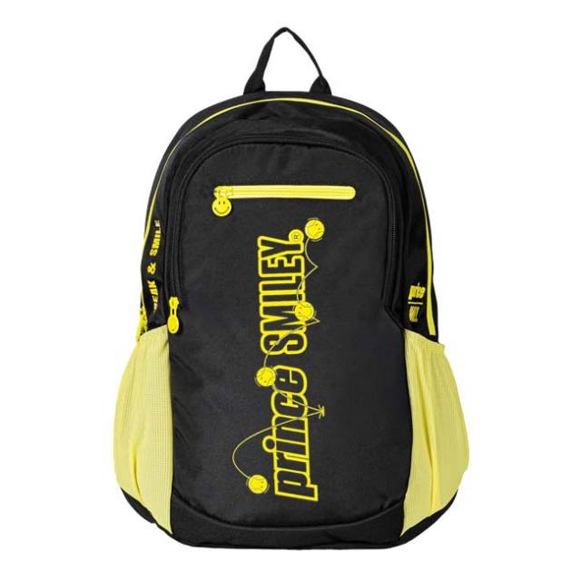 【9,000円以上で8％OFFクーポン】【ジュニアラケット用】【ラケット収納可】プリンス(Prince) 2025 PRINCE×SMILEY ジュニアバックパック リュックサック 6B034299- BK ブラック(25y9m)