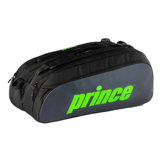 【９本収納】プリンス(Prince) Tour 3-Comp ツアー3コンプ ラケットバッグ 9pk テニスバッグ 6P892024 ブラック×グリーン(25y6m)