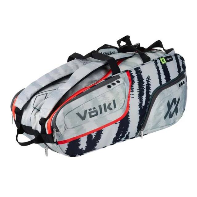 【６本収納】フォルクル(Volkl) ZEBRA COMBI BAG ゼブラ コンビバッグ ラケットバッグ テニスバッグ V74452 ゴーストホワイト×BK(25y3m)