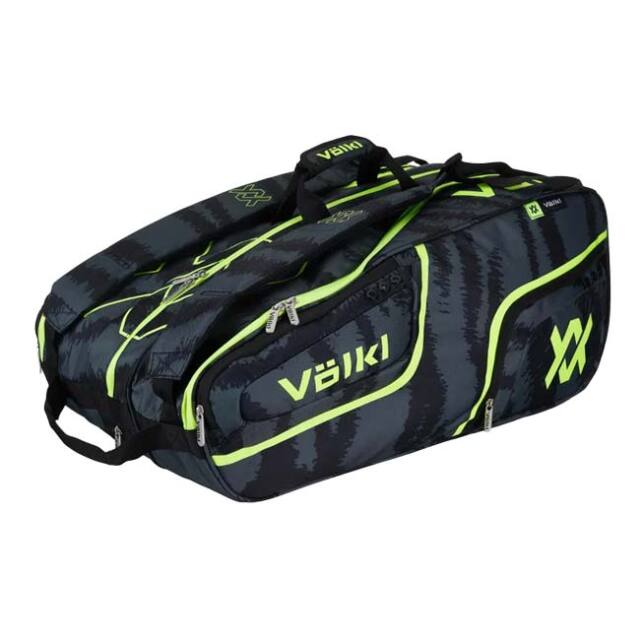 【６本収納】フォルクル(Volkl) 2025 ZEBRA COMBI BAG ゼブラ コンビバッグ ラケットバッグ 日本正規代理店品 V74442 ブラック×ネオンイエロー(25y3m)
