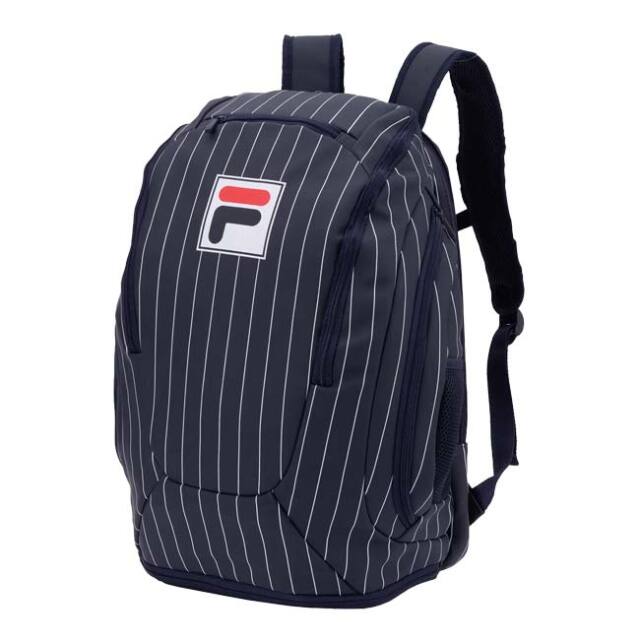 【ラケット収納可】FILA(フィラ) 2025 HERITAGE ヘリテージ バックパック リュックサック テニスバッグ FAB24203-1501 ネイビー×ホワイト(25y9m)
