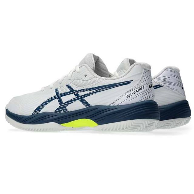 ASICS テニスシューズ ホワイト/ブルー アシックス asics テニスシューズ ジュニア GEL-GAME 9 GS CLAY/OC