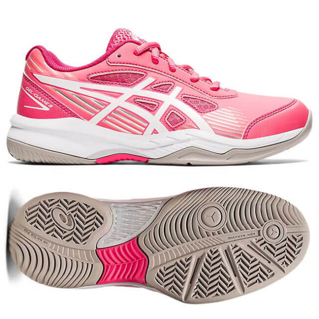 アシックス Asics ジュニア ユニセックス ゲルゲーム8 Gs オールコート用 テニスシューズ 1044a025 700 ピンク カメオ ホワイト 21y5m