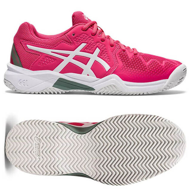 アシックス Asics ジュニア ユニセックス ゲルレゾリューション 8 Gs Clay クレーコート用 テニスシューズ 1044a019 702 ピンクカメオ ホワイト 21y5m