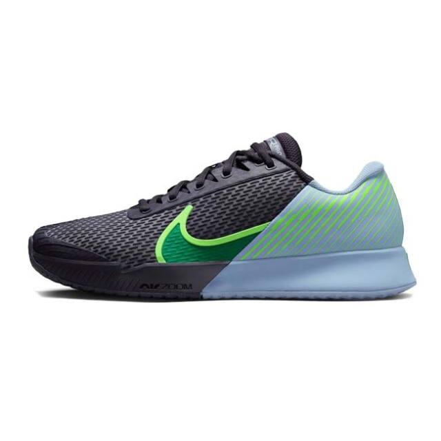 在庫処分特価】ナイキ(NIKE) 2023 SU メンズ コート エア ズーム ヴェイパー プロ 2 HC ハードコート用テニスシューズ DR6191-004 Gアイアン×Sグリーン(23y5m)