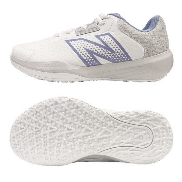 ニューバランス(new balance) 2025 レディース 696 v6 O B6 オムニクレーコート用テニスシューズ WCO696B6 ホワイト×ブルー(25y7m)