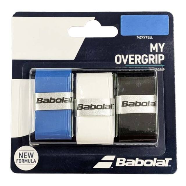 【8日から72時間 8%OFFクーポン】【色違い3本組】バボラ(Babolat) My Overgrip マイオーバーグリップ オーバーグリップテープ 3本入り 653052-164 ブラック×ブルー×ホワイト(25y10m)