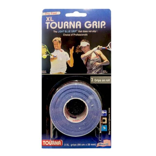「ドライタイプ3回分」トーナ(Tourna) トーナグリップ オーバーグリップテープ XL ロングタイプ 3本入り KGT141-BL ブルー(24y4m)