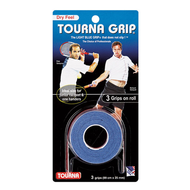 定番のドライグリップ3回分！ トーナ(Tourna) トーナグリップ オーバーグリップテープ KGT140-BL 99cm×25mm ブルー 3本入り(21y7m)