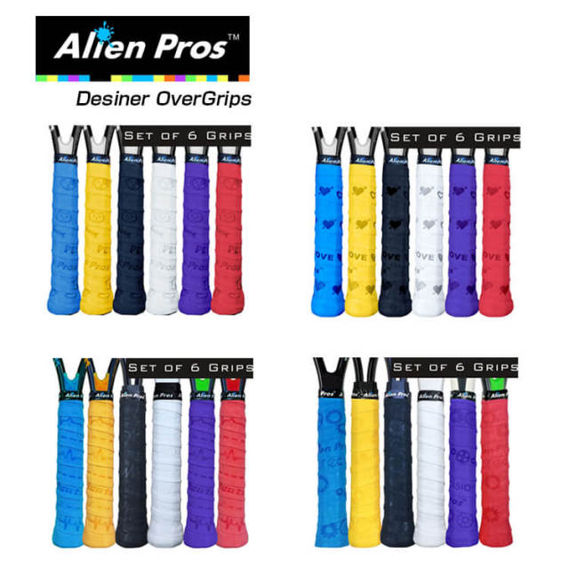 [ドライ6本セット]Alien Pros(エイリアン プロス) デザイナー テニス グリップテープ ドライ タイプ X-DRY 6本セット XDE-TE-6(20y8m)