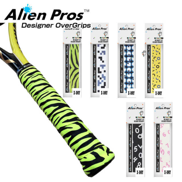 [12月10日まで限定価格! ドライ1本入]Alien Pros(エイリアン プロス) デザイナー テニス グリップテープ ドライ タイプ X-DRY PLUS XD-TE-1(19y10m)
